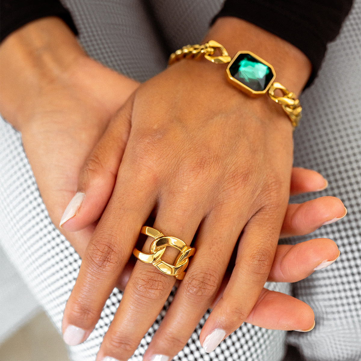 Brianna – Bague Double Maillon