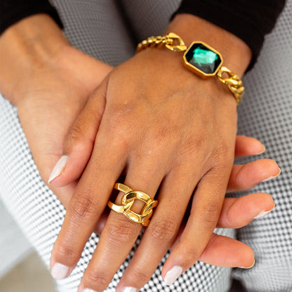 Brianna – Bague Double Maillon