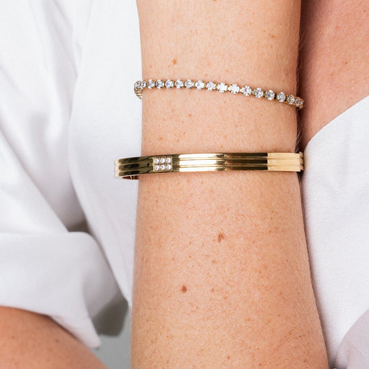 Charry – Bracelet Jonc Orné de Pierre Sculptée