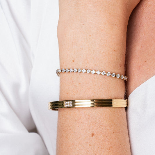Alina – Bracelet Chaîne Tennis Doré