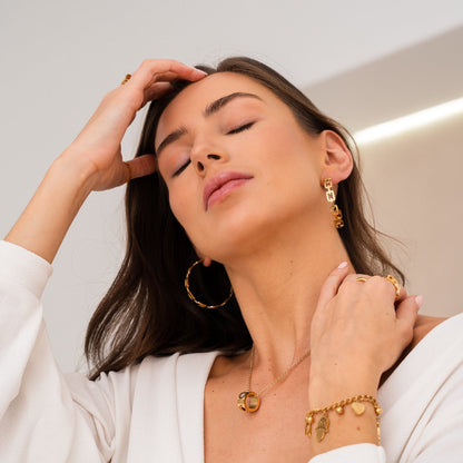 Gina – Créoles Géométriques Plaquées Or 18K