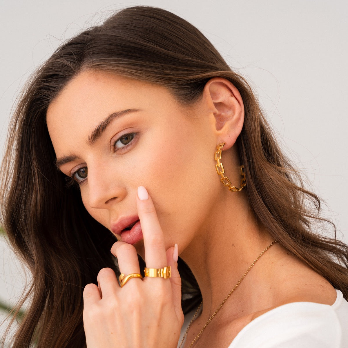 Gina – Créoles Géométriques Plaquées Or 18K