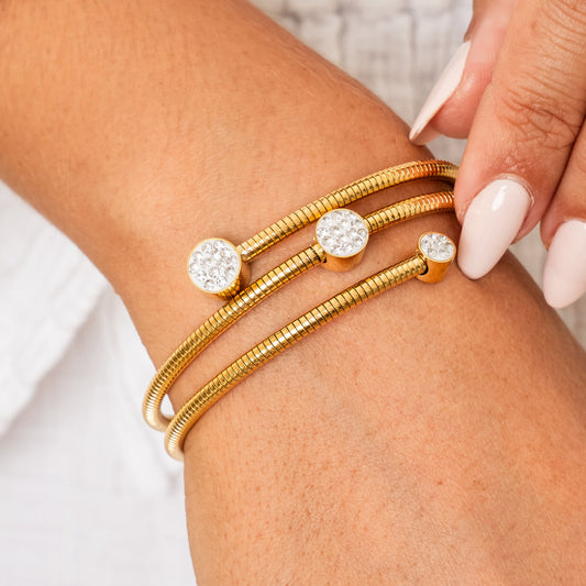 Yani – Bracelet Jonc Torsadé Orné de Pierres