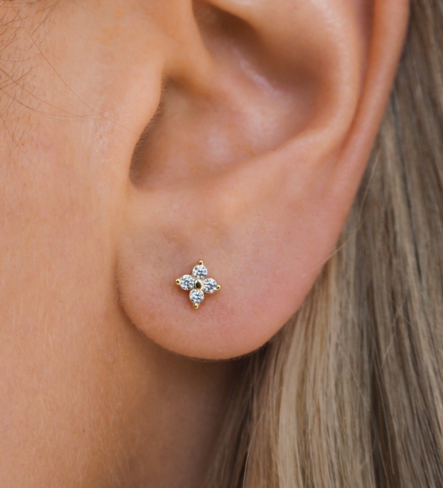 Raye - Boucles d'oreilles en cristal doré