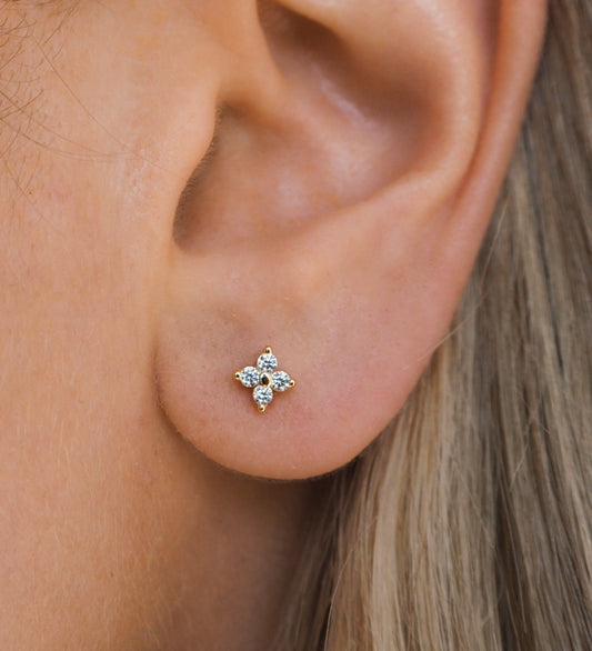 Raye - Boucles d'oreilles en cristal doré