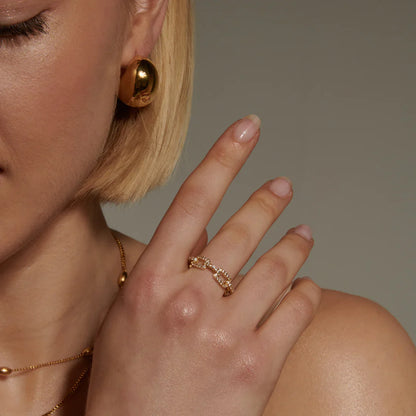 Camille – Bague Chaîne Diamants