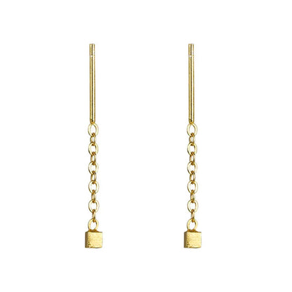 Kaelen – Boucles d'Oreilles Cube et Glands Élégants