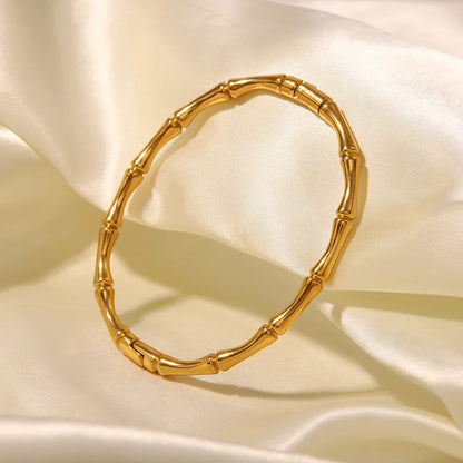 Zen – Manchette Bambou 18 Carats Raffinée