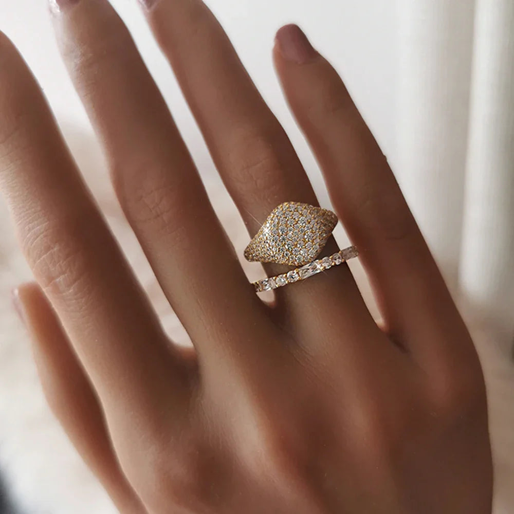 Luna – Bague Dôme en Moissanite