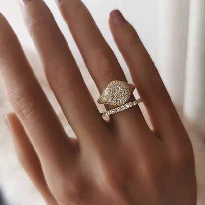 Luna – Bague Dôme en Moissanite