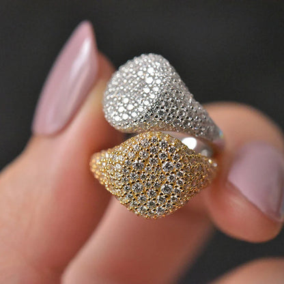 Luna – Bague Dôme en Moissanite