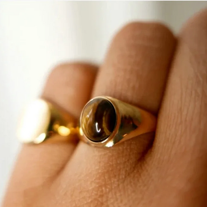 Sheynn – Bague Ovale Œil de Tigre
