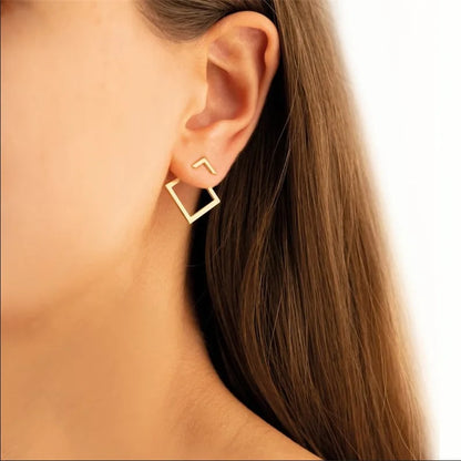 Rhombus Connecté - Boucles d'oreilles géométriques minimalistes