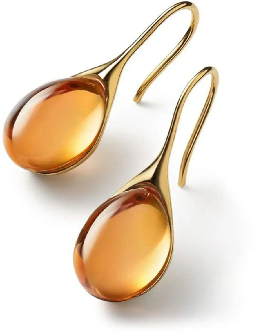 Leila – Boucles d’oreilles pendantes bicolores avec cristaux