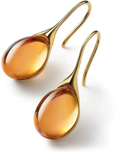 Leila – Boucles d’oreilles pendantes bicolores avec cristaux