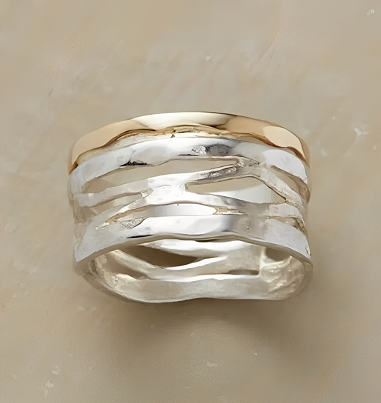 Lucia – Bague Superposée Vintage en Argent