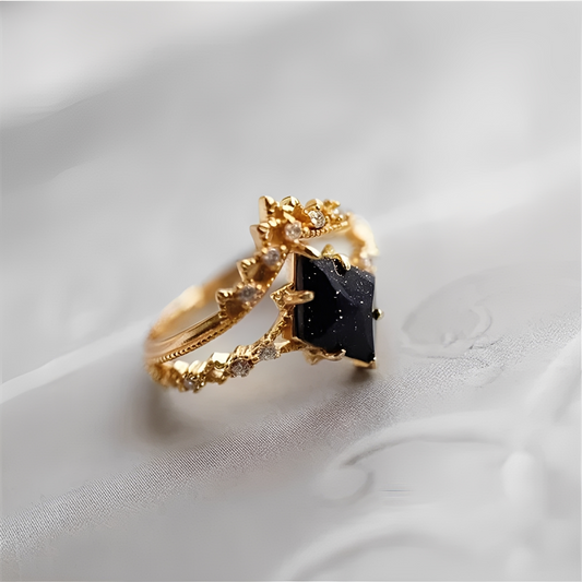 Nerisa – Bague Obsidienne Nuit Sombre