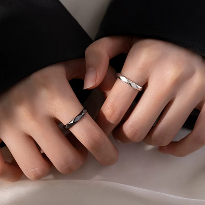 Cara – Duo de Bagues Couple Argent & Diamants
