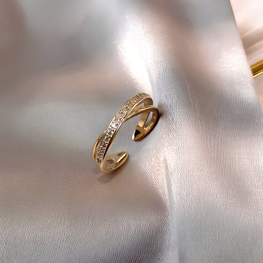 Cassia – Bague Réglable en Or avec Zirconia