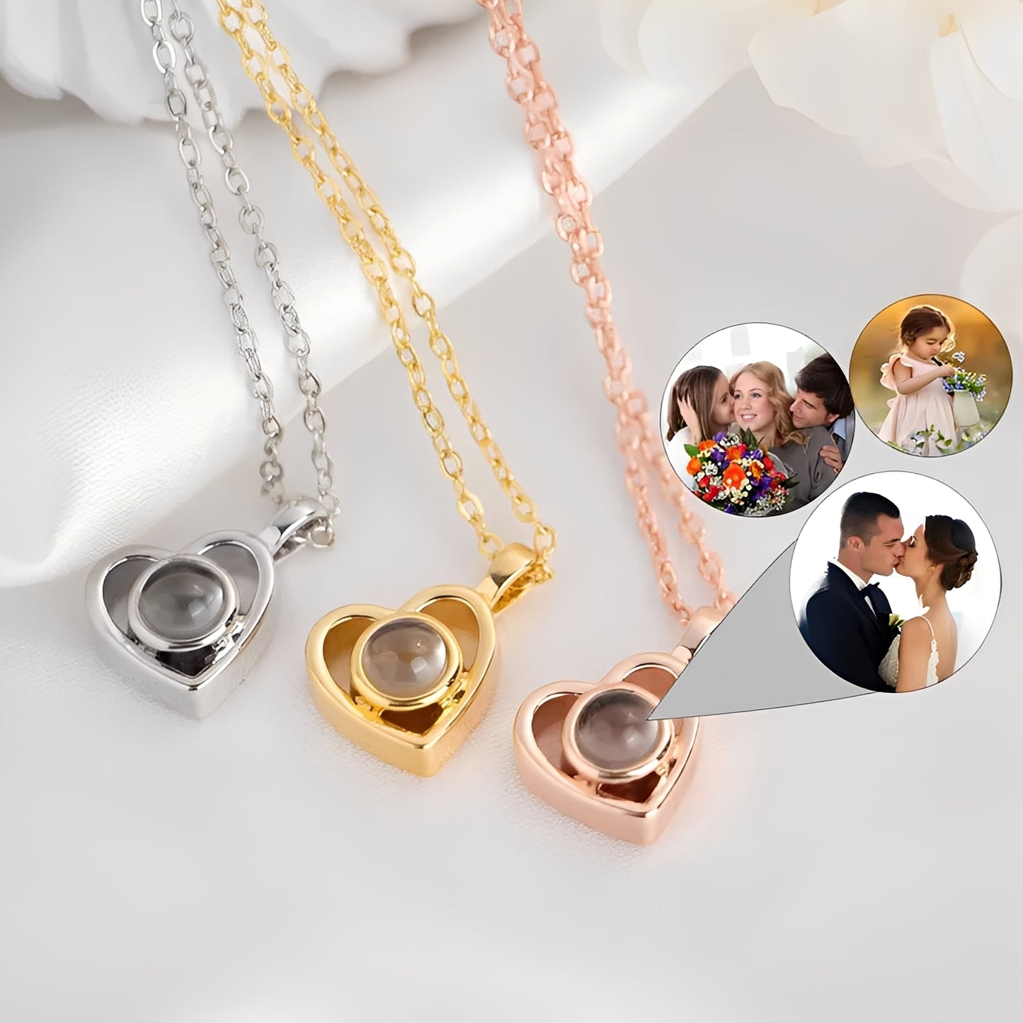 Aimee – Collier Cœur Photo Personnalisé