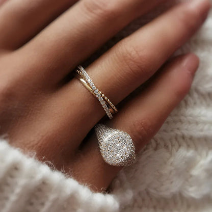 Luna – Bague Dôme en Moissanite
