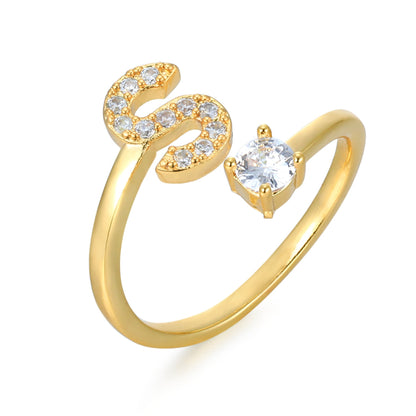 Hinako – Bague Initiale Ajustable Femme