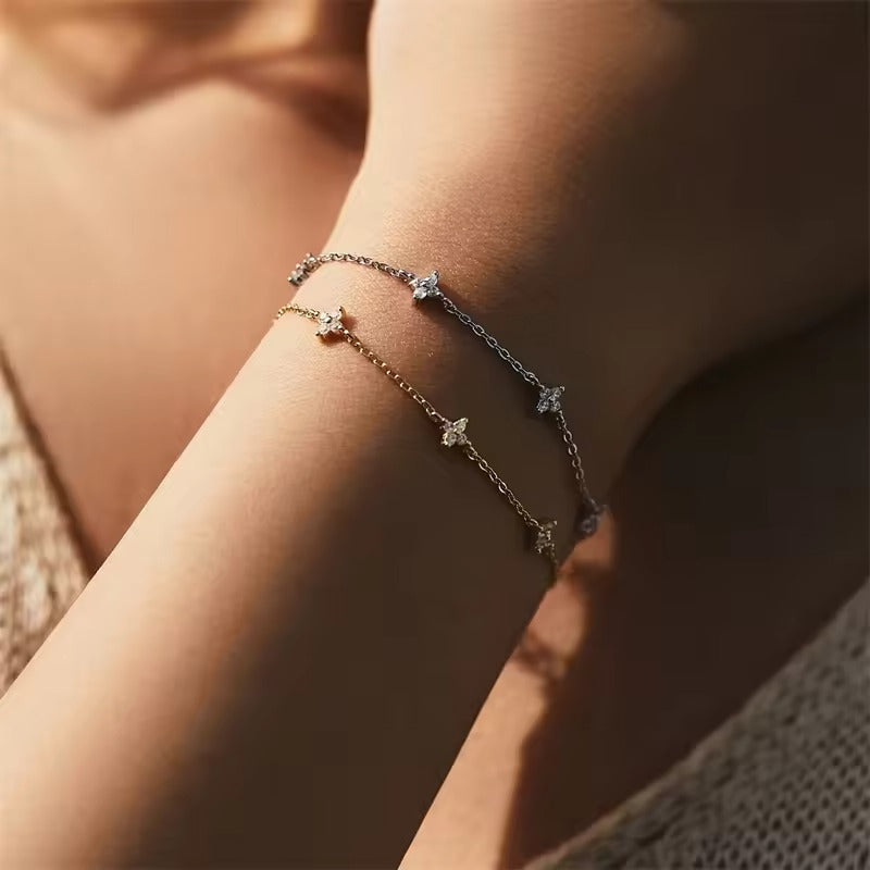 Soline – Bracelet Chaîne en Cristal Clair