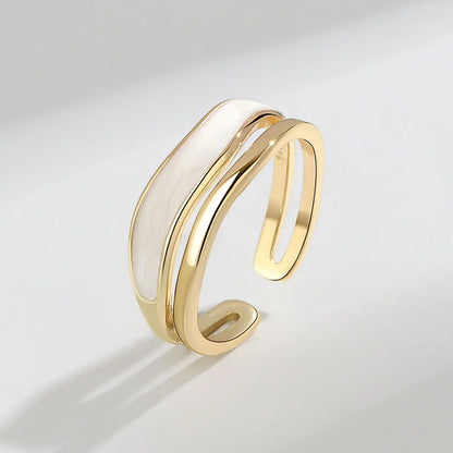Clara – Bague Fritillaire Émail Blanc