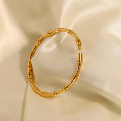 Zen – Manchette Bambou 18 Carats Raffinée