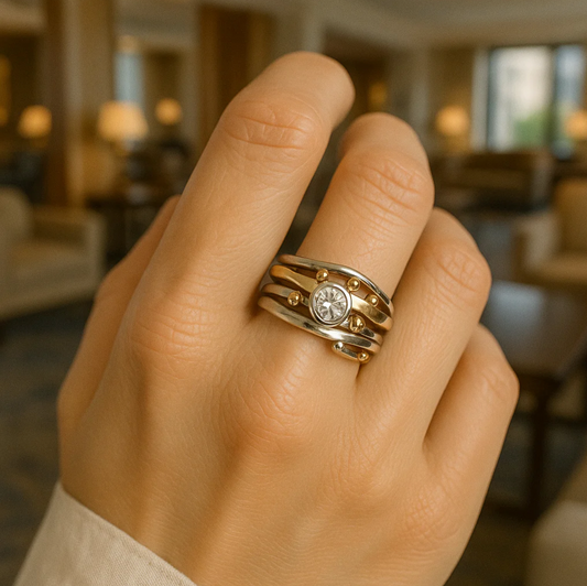 Rhian – Bague Vintage en Or Sertie de Zirconium