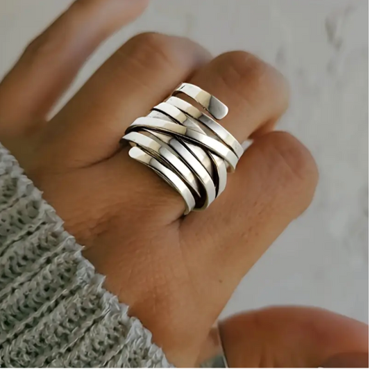 Bliss – Bague Vintage Épaisse en Argent
