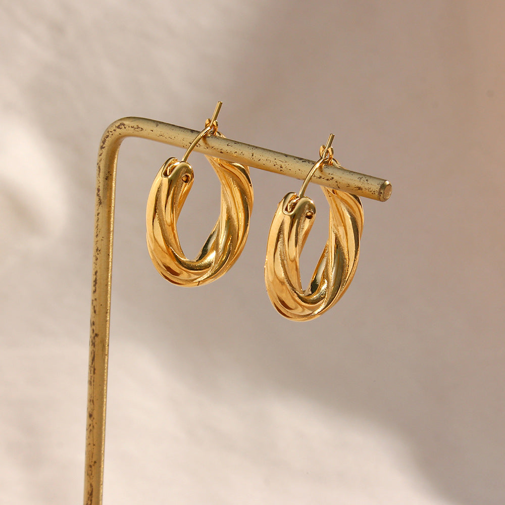 Marie – Boucles d’Oreilles Créoles Torsadées