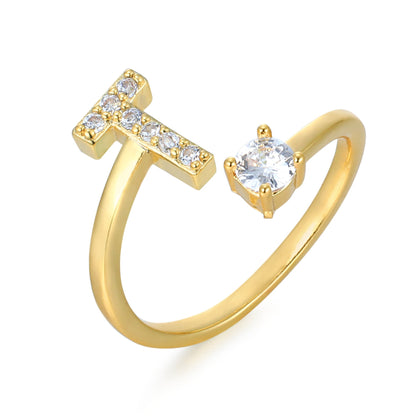 Hinako – Bague Initiale Ajustable Femme