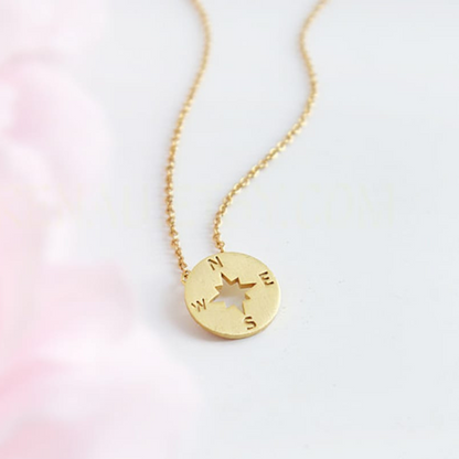 Collier Charme avec Compas Rond