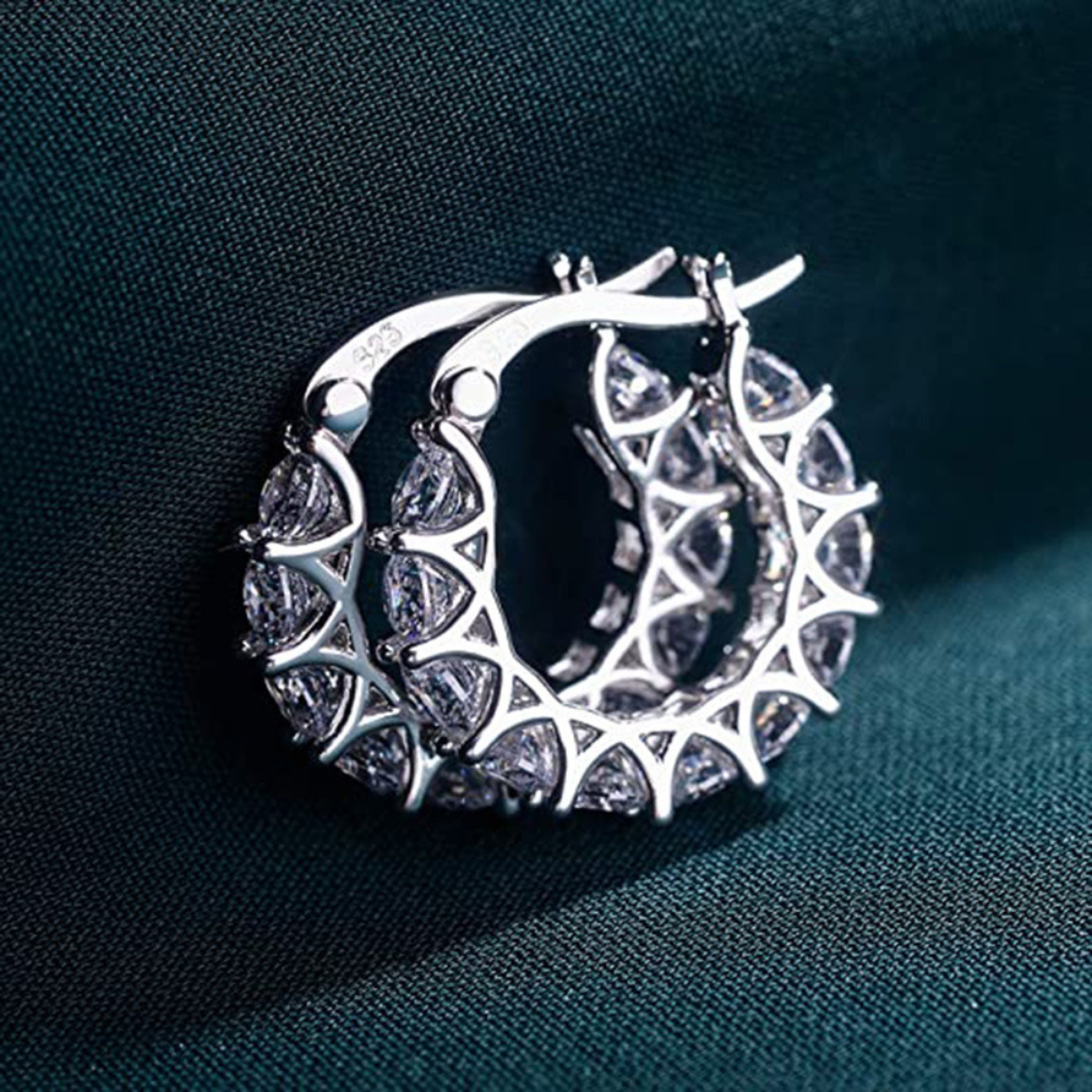 Zircon Hoop Earrings - Diamant Charm Hoops