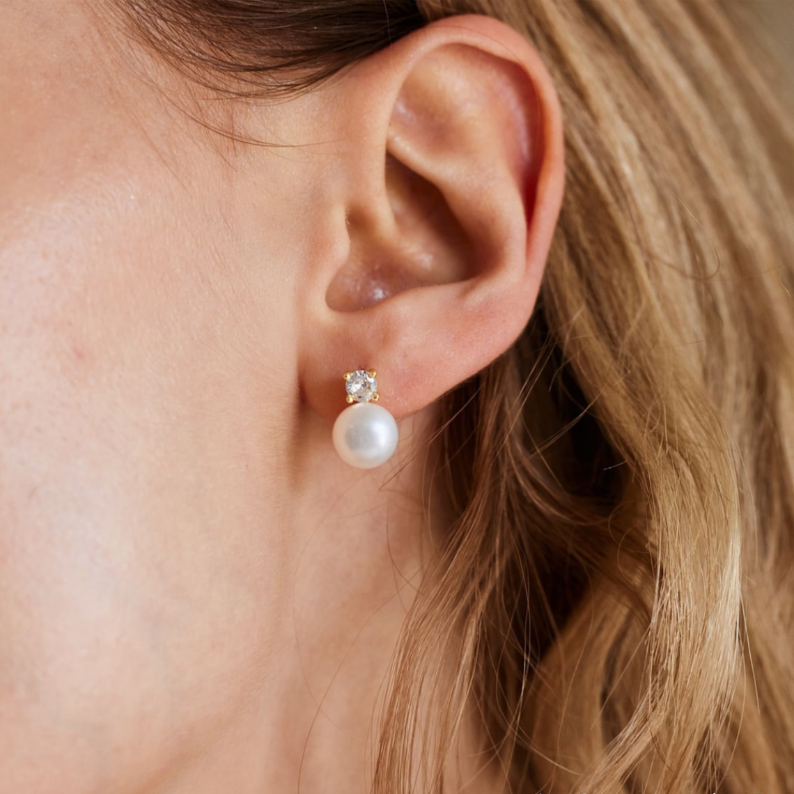 Boucles d'oreilles perles - Boucles d'oreilles CZ délicates