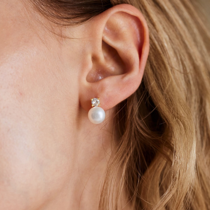 Boucles d'oreilles perles - Boucles d'oreilles CZ délicates