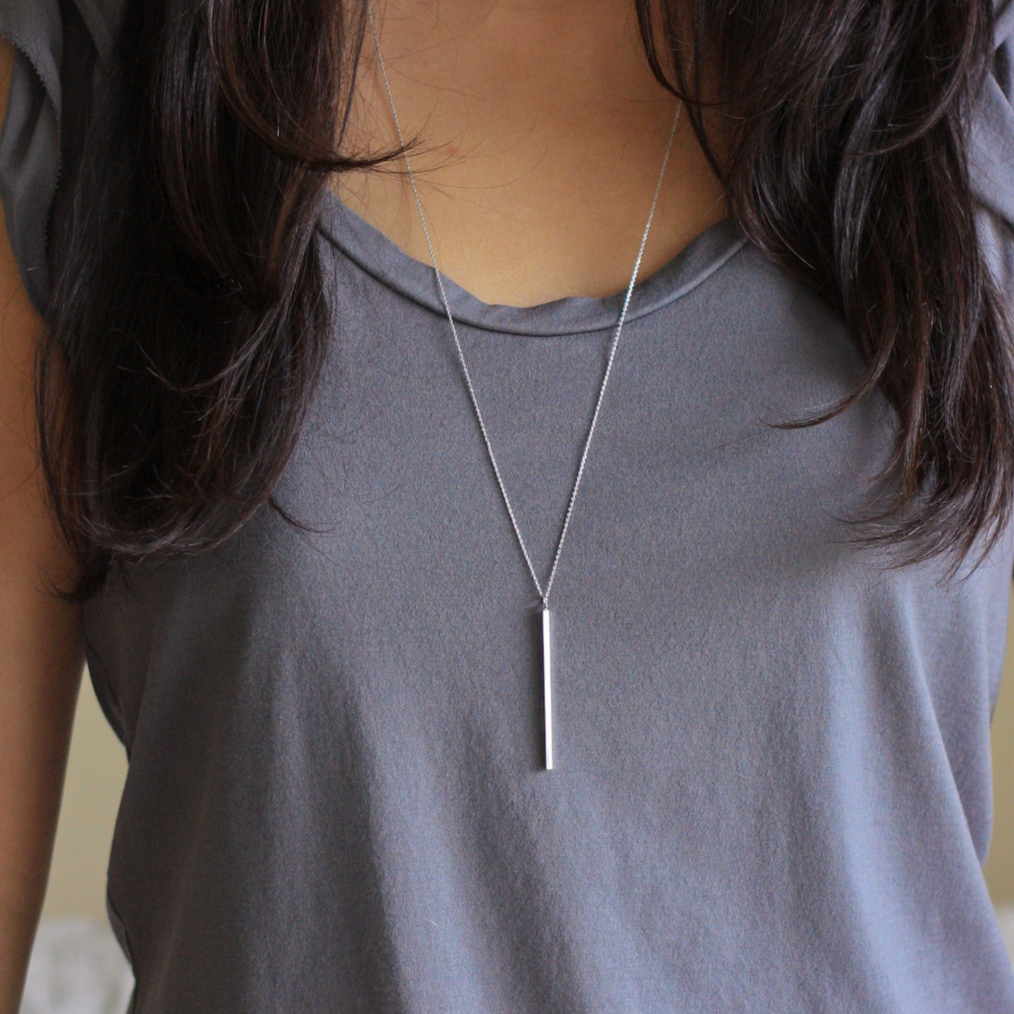 Collier délicat à barres - Collier vertical à barres