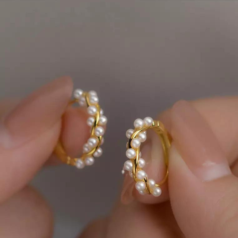 Boucles d'oreilles en perles artificielles - Boucles d'oreilles élégantes en perles