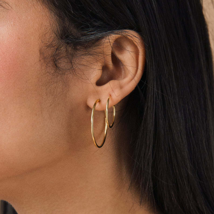 Créoles légères - Boucles d'oreilles en or et argent (ensemble de 4)