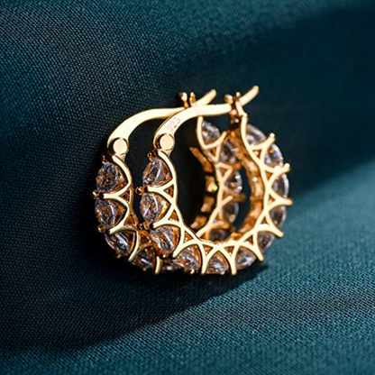 Zircon Hoop Earrings - Diamant Charm Hoops