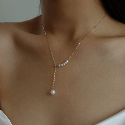Collier en perles d'eau - Collier superposé de perles