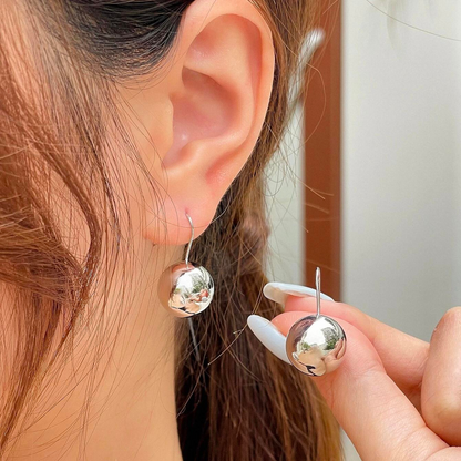 Boucles d'oreilles à boules - Crochets d'oreilles ronds brillants