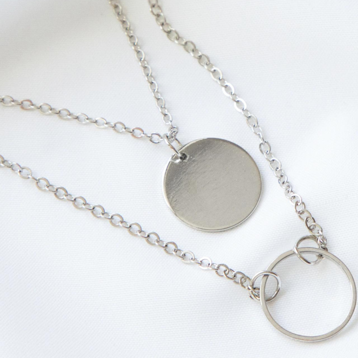 Pendentif Rond - Collier Multilayer