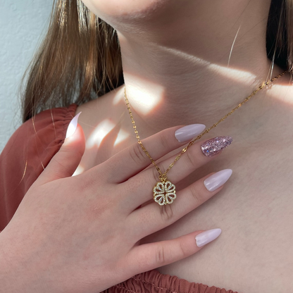 Collier Trèfle à Quatre Feuilles - Collier Cœur Magnétique