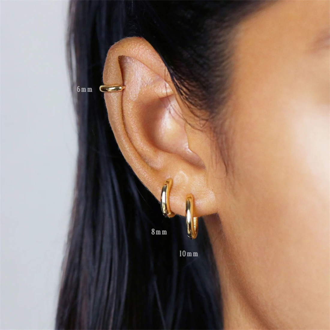 Gold Huggie Earrings - Set de 7 Créoles