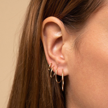 Créoles légères - Boucles d'oreilles en or et argent (ensemble de 4)