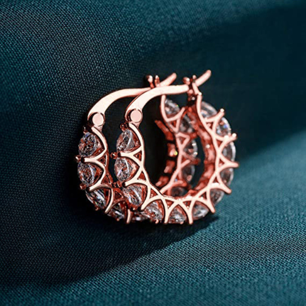 Zircon Hoop Earrings - Diamant Charm Hoops