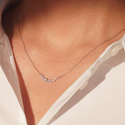 Collier Sourire en Diamant - Collier Fin avec Pendentif Diamant