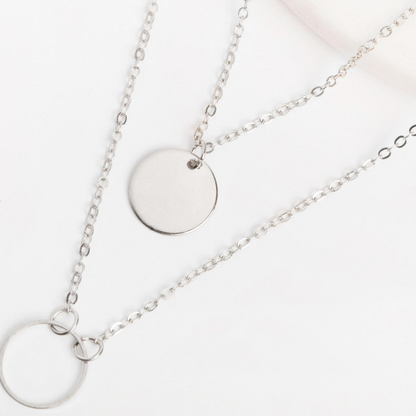 Pendentif Rond - Collier Multilayer
